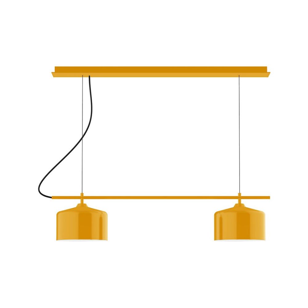 Montclair Lightworks CHE419-21 2-Light Linear Axis Chandelier Bright Yellow Finish